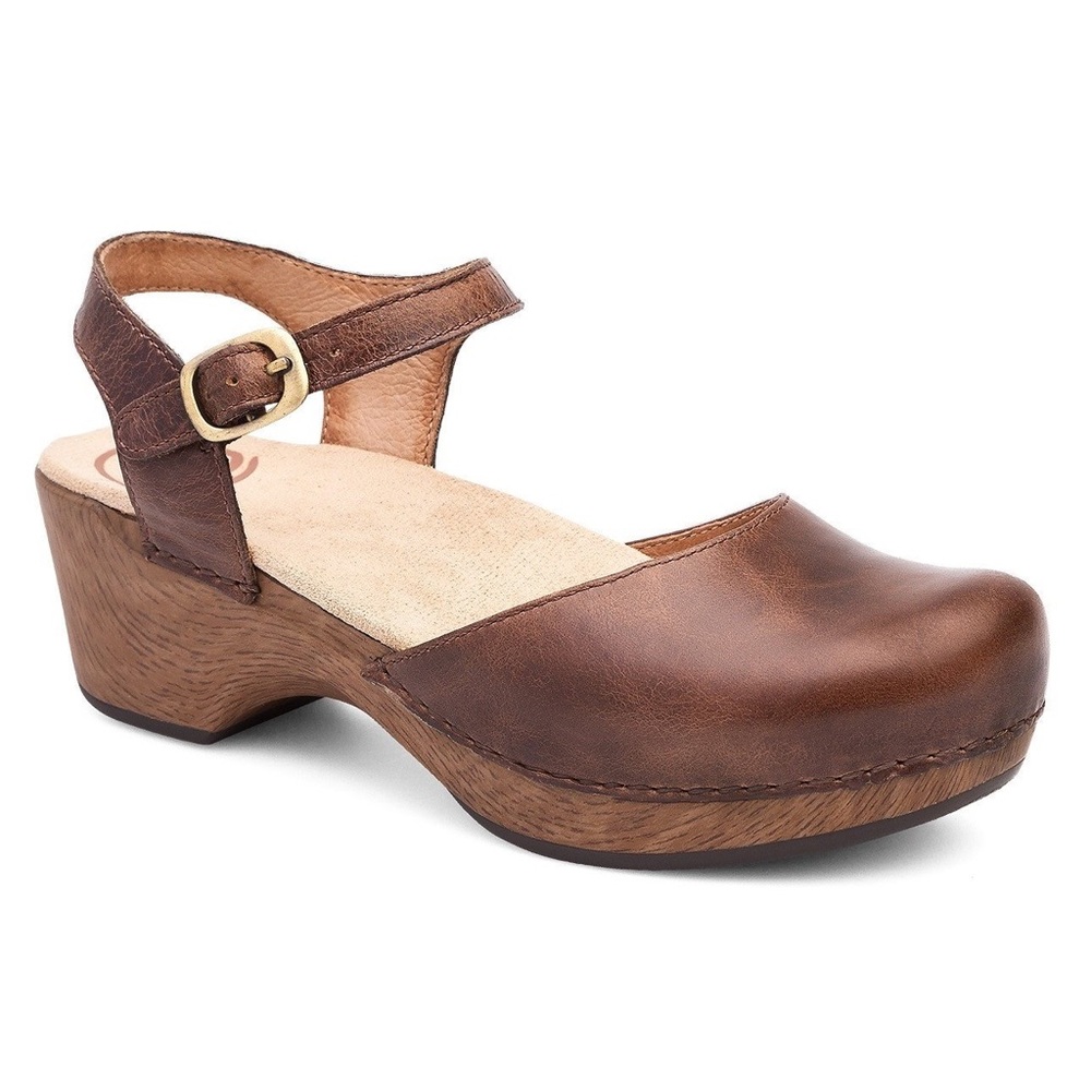 Dansko Brown Leather Sam Maryjanes Size 38 7.5 or 8